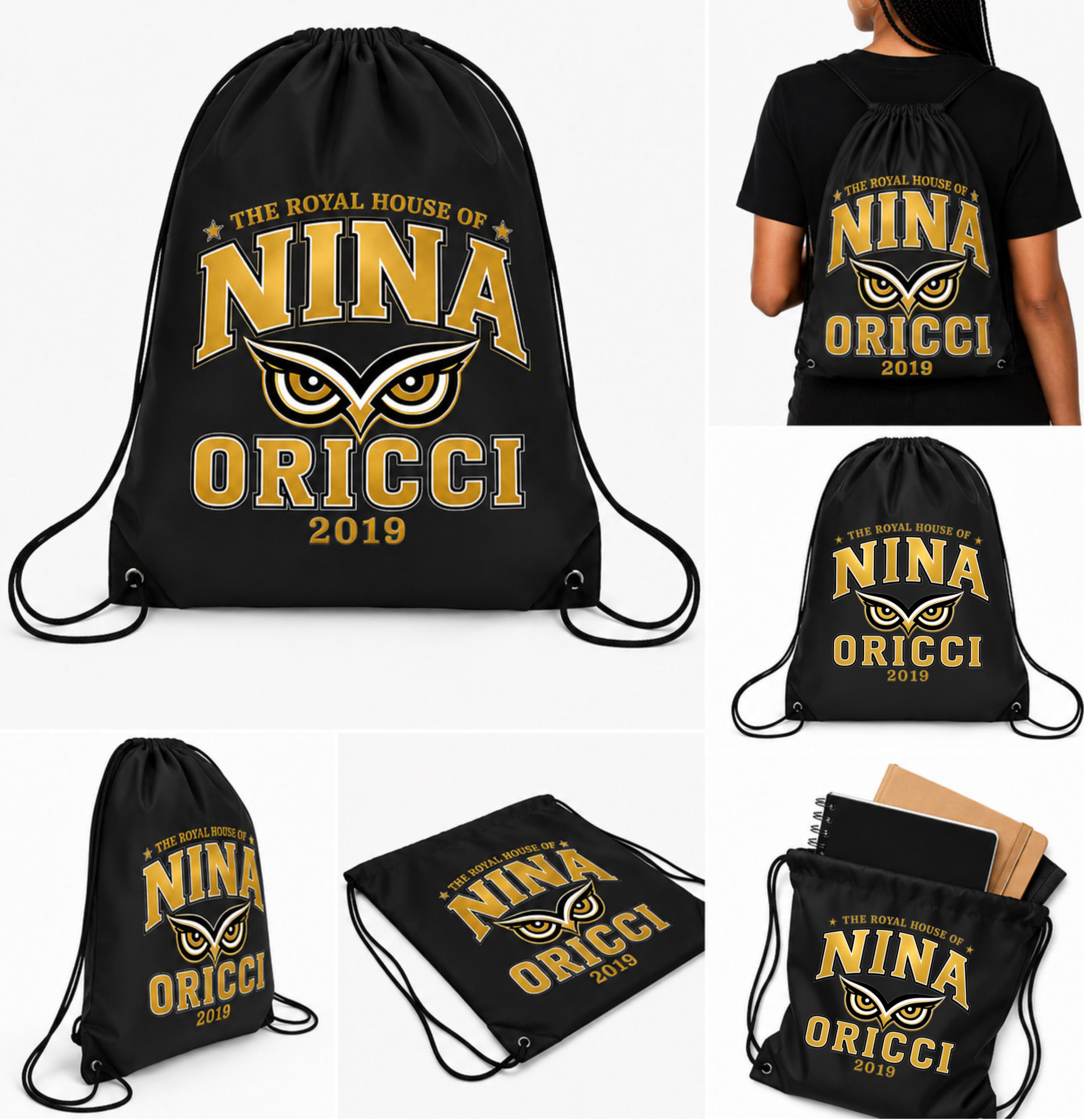 All Eyes On Me Drawstring Bag